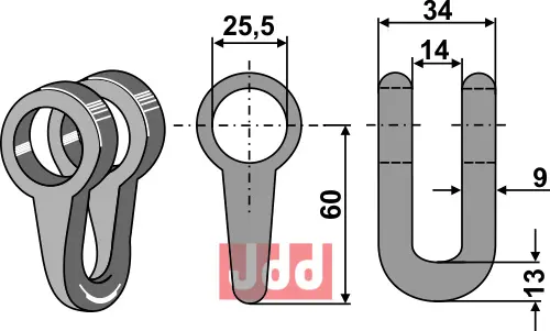 Sjakkel -  Ø25,5 - JDD Utstyr