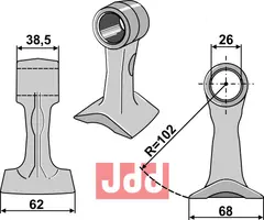 Hammerkniv 62mm Bomford