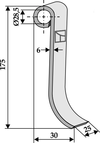Slagjern 175x25 mm hull 28,5