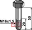 Bolt M16x1,5 x 50 - 10.9 Bucher