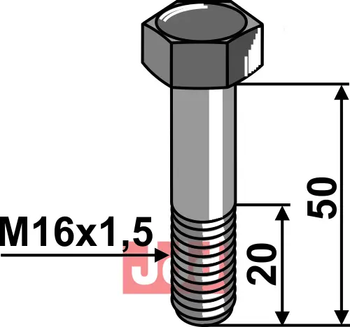 Bolt M16x1,5 x 50 - 10.9 - JDD Utstyr