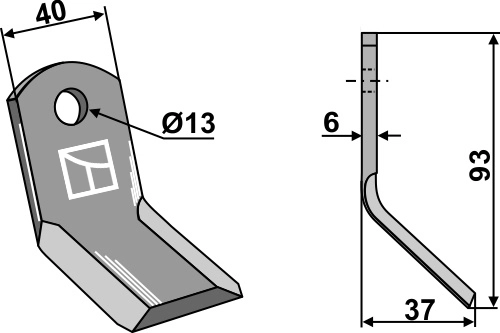 Y-kniv 93x40 mm