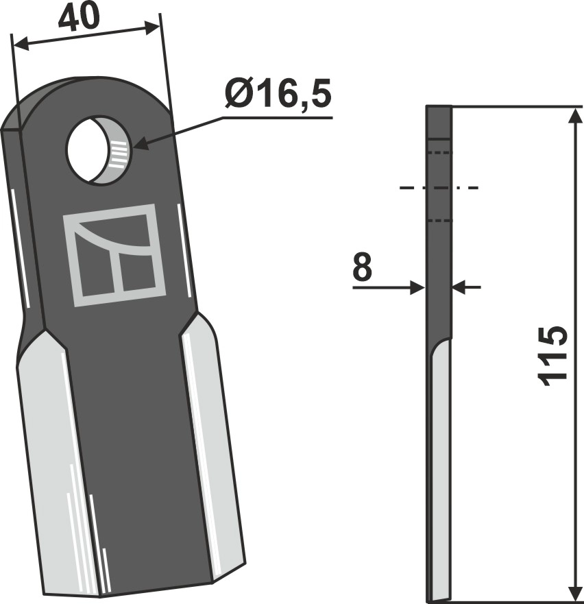 Kniv 115x40 mm Til samasz KB - samasz KBK - samasz
