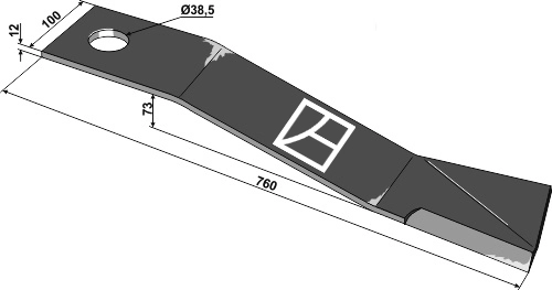 Kniv 760 mm - høyre Passer til bomford cutlass 600