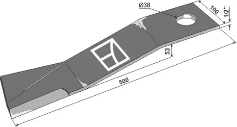 Kniv 500 mm - venstre Til TOPPER 9