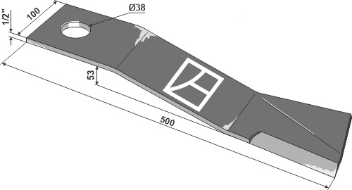 Kniv 500 mm - høyre Passer til TOPPER 9