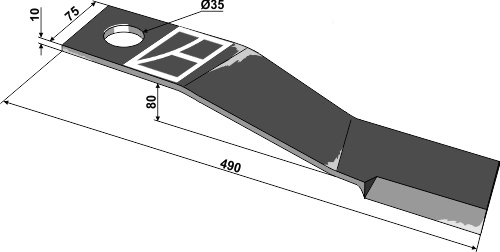 Kniv 490 mm - høyre Passer til PT8 - PT9
