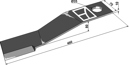 Kniv 490 mm - venstre Passer til PT8 - PT9