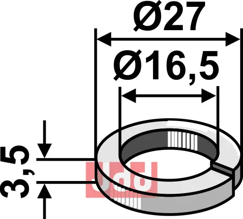 Skive Ø27x3,5xØ16,5 - JDD Utstyr
