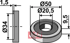 Skive Ø50x9,5xØ20,5 Mc Connel