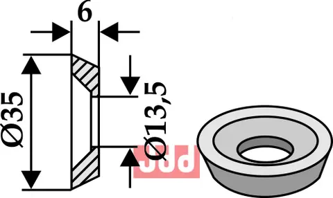 Skive m, senket boring Ø35x6xØ13,5 Doppstadt/Epoke