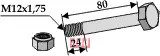 Bolt med Mutter selvlåsende -  M12x1,75 - 10.9