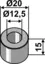 Bush til Dücker Ø12,5x20mm, lengde 15mm