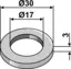 Skive til Dücker Ø30x3xØ17 mm - Dücker