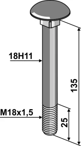 Låseskrue M18x1,5x135 10.9