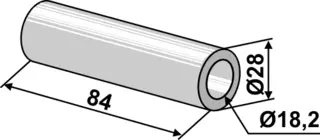 Bøssing til Dücker Lengde 84mm, Ø18,2mm, Ø28mm