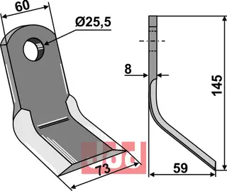 Y-blade til ACMA og flere 145x60mm, passer F-serie