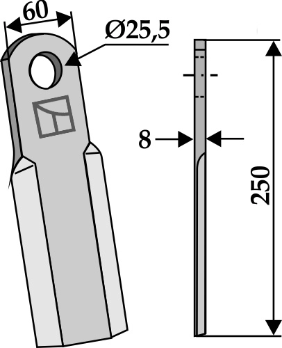 Kniv 250x60 mm Passer til Ferri f