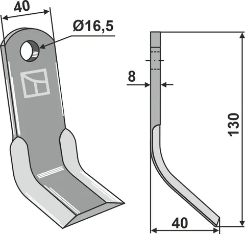 Y-kniv 130x40 mm Til Ferri MKD Serie 02