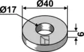 Skive Ø40x6 til Agrimaster Ø40, tykkelse 6, hull Ø17