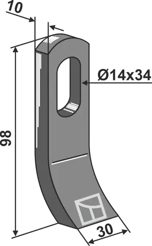 Slagjern 98x30 mm hull 14x34
