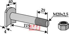 Bolt M20x2,5x115 - 8.8 Humus