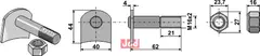 Knivbolt M16x62 - 10.9 m. Låsemutter Humus