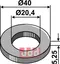 Skive til Hymach Ø40 x 5,25 mm - 20,4 mm hull