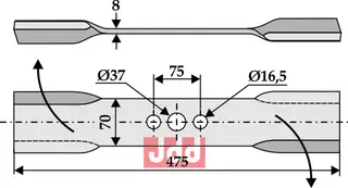 Slagjern kniv vridd Ilmer