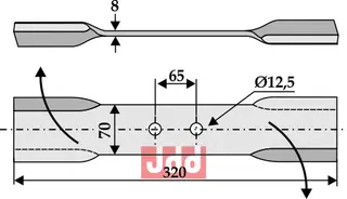 Slagjern kniv vridd Ilmer