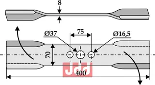 Mover-blade 400mm til Ilmer Lengde: 400mm, Hull: 16,5mm