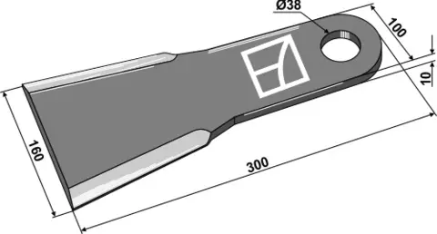 Nóz kosiarki 300 mm hull 38