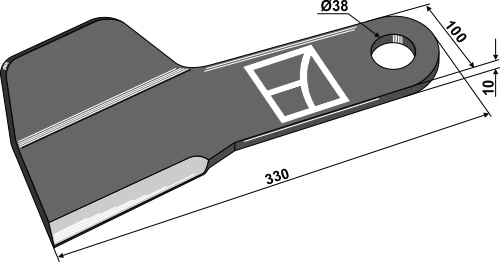 Kniv 330 mm, høyre Passer til spearhead starcut 500/730