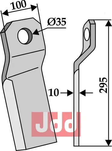 Bio kniv drejet – kort - høyre - JDD Utstyr