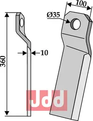 Bio kniv drejet – lang - venstre Szolnoki