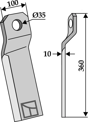 Mutter 360x100 mm høyre