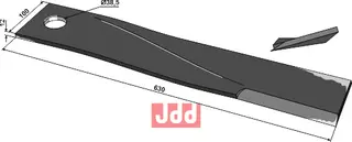 Mover-blade 630mm til Bednar L: 630mm, B: 100mm, T: 12mm