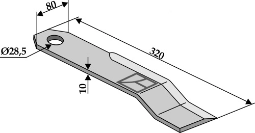 Bio kniv 320x80 mm - venstre Passer til schmidt RMB - schmidt SRM