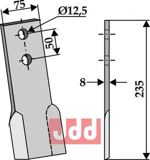 Flail 235x75mm til Perfect Lengde 235mm, bredde 75mm