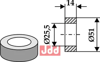 Skive Ø51x14xØ25,5 Passer til mange fabrikater