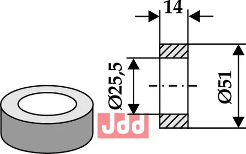 Skive &#216;51x14x&#216;25,5 Passer til mange fabrikater
