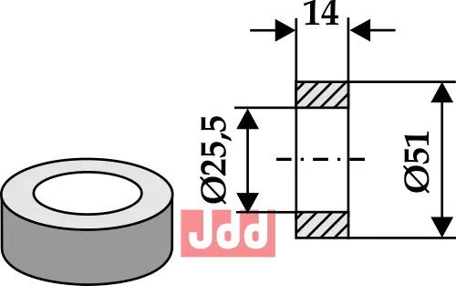 Skive Ø51x14xØ25,5 - JDD Utstyr