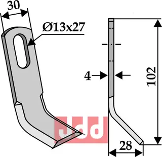 Y-blad til Peruzzo 102x30mm, hull 13x27mm