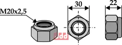 Låsemutter M20x2,5 Kuhn/Nobili/Vogel u. Noot/Dragone