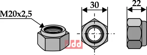 Låsemutter M20x2,5 - JDD Utstyr