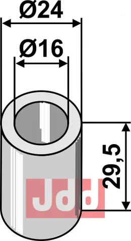 Bush 29,5xØ16xØ24 til Kuhn Ø16, lengde 29,5, Ø24