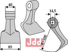 Hammerkniv 85mm Passer til mange fabrikater