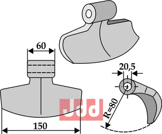 Hammerkniv 150mm Passer til mange fabrikater