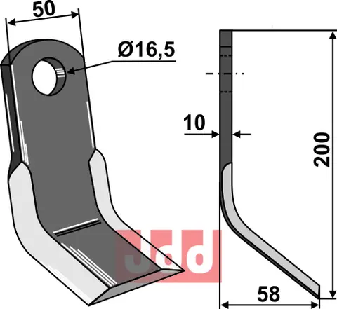 Y-kniv til Kverneland 200x50 mm - Kverneland