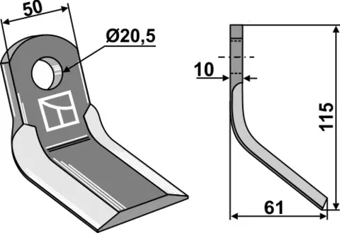 Y-kniv 115x50 mm hull 20,5